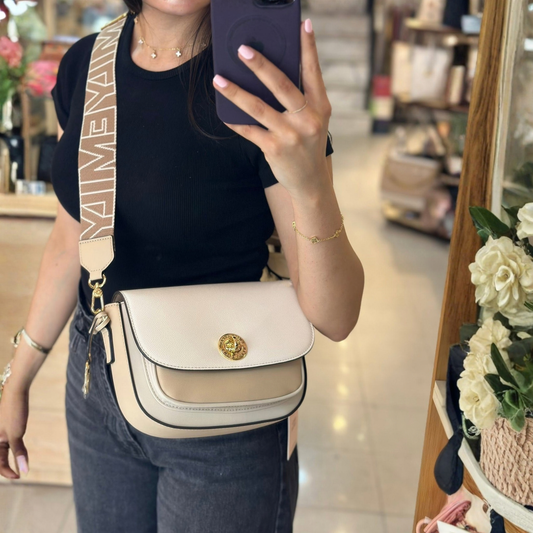 Ophelia Light Crossbody Bag with Woven Strap in Pink