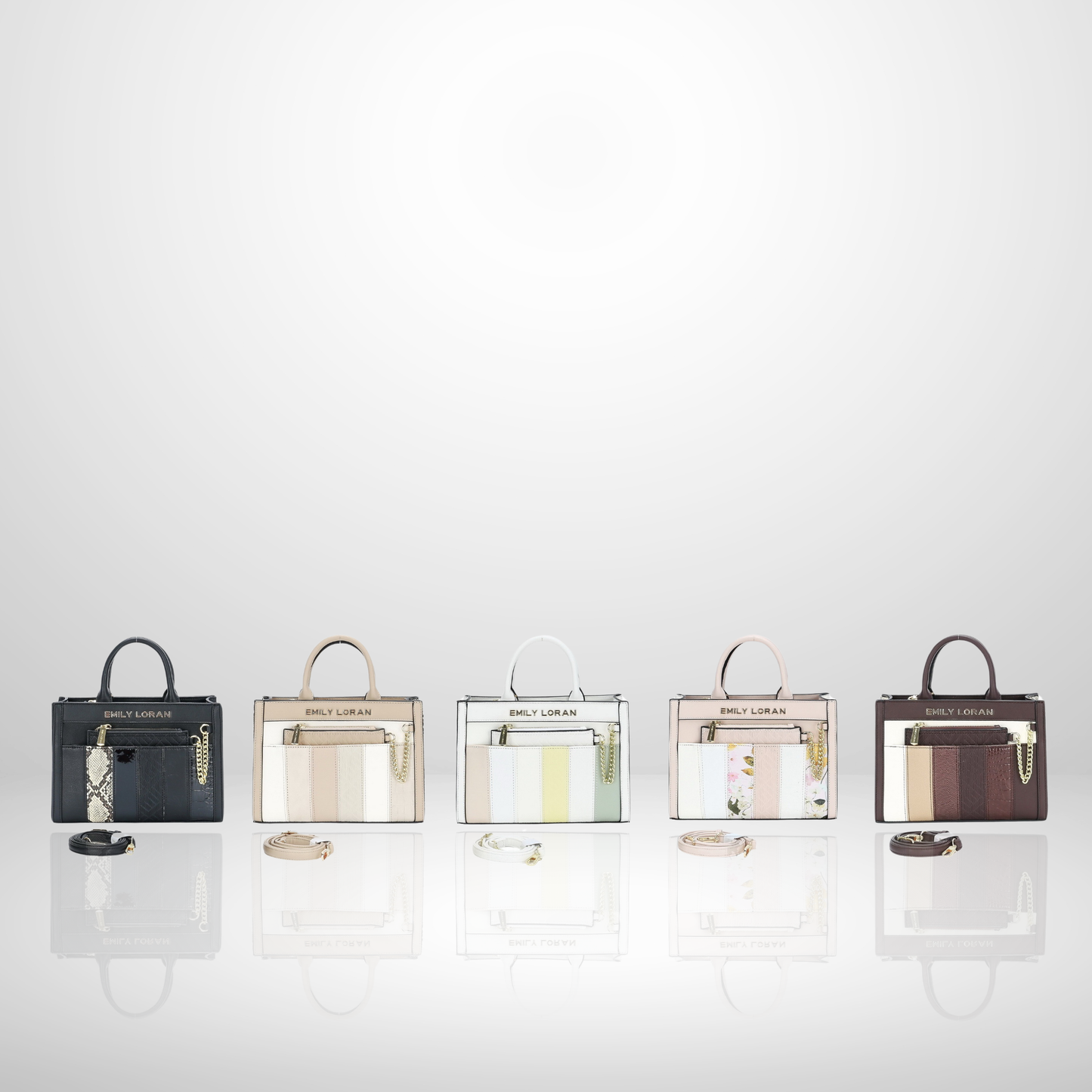 Small Structured Top Handle Tote Bag with Detachable Pouch