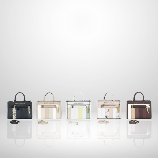 Small Structured Top Handle Tote Bag with Detachable Pouch