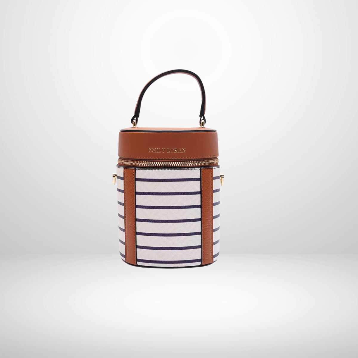 Laura Striped Top Handle Bucket Handbag
