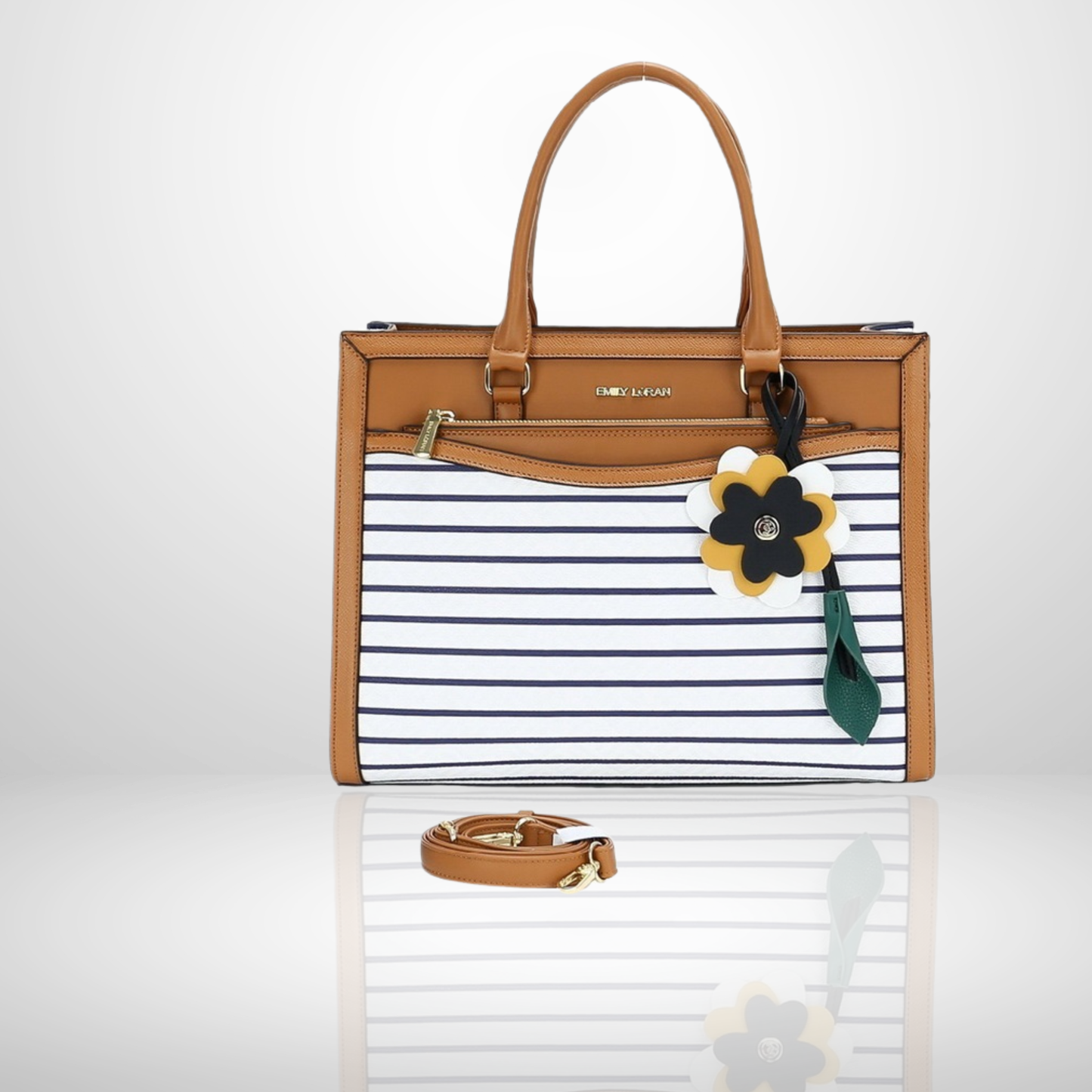 Large Floral Charm Tote Bag
