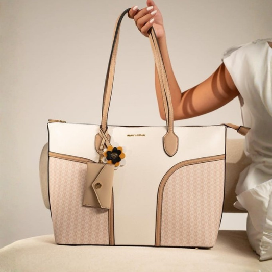 Nicole Large Beige Tote Bag