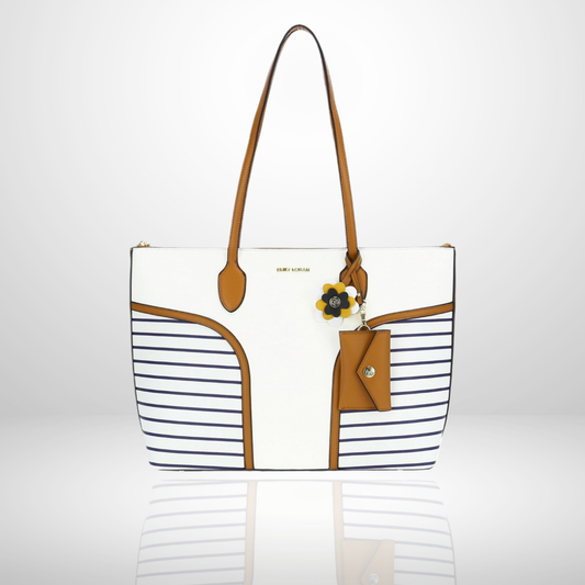 Nicole Large Striped Tote Bag