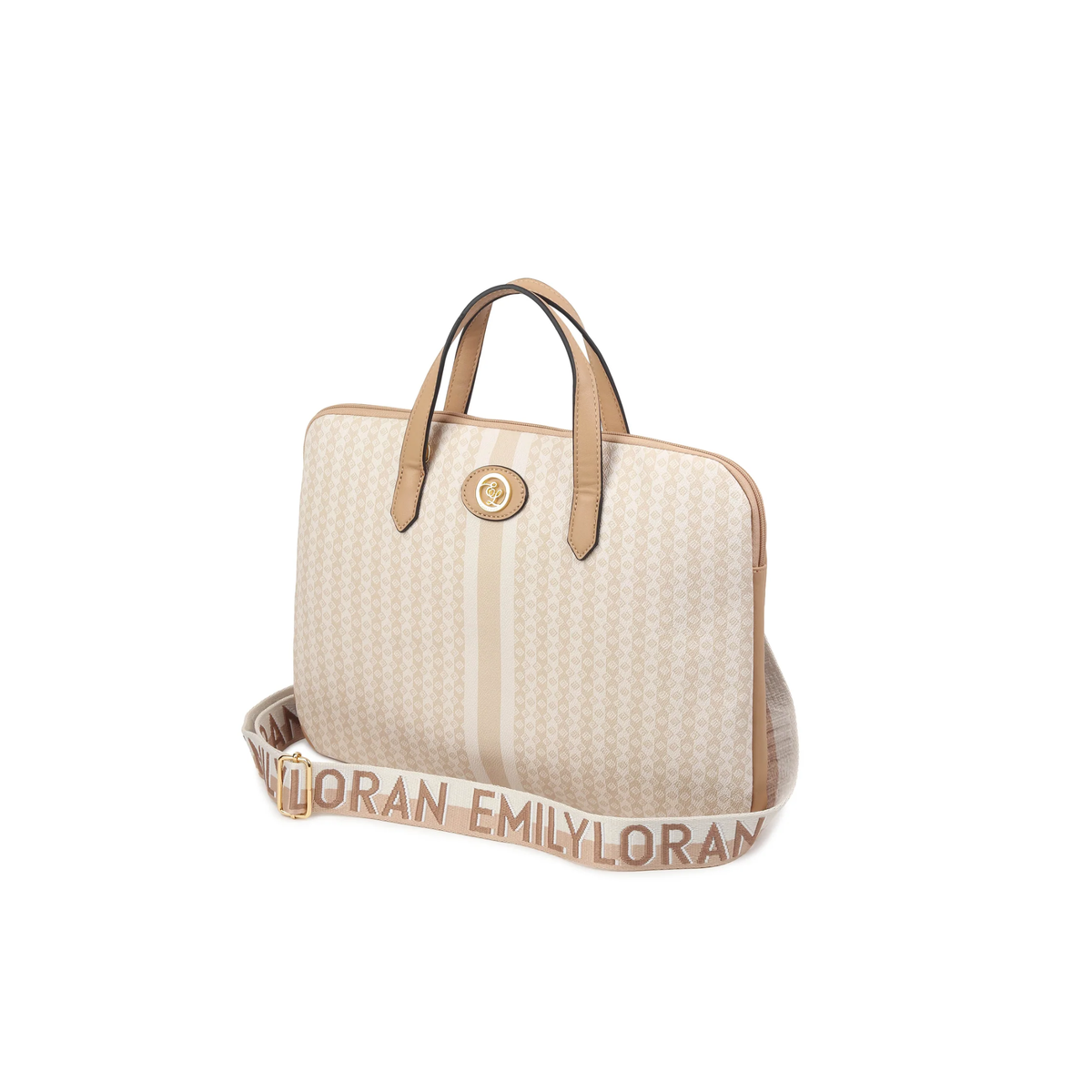 Sara Beige Tote & Laptop Case Set