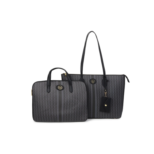 Sara Black Tote & Laptop Case Set
