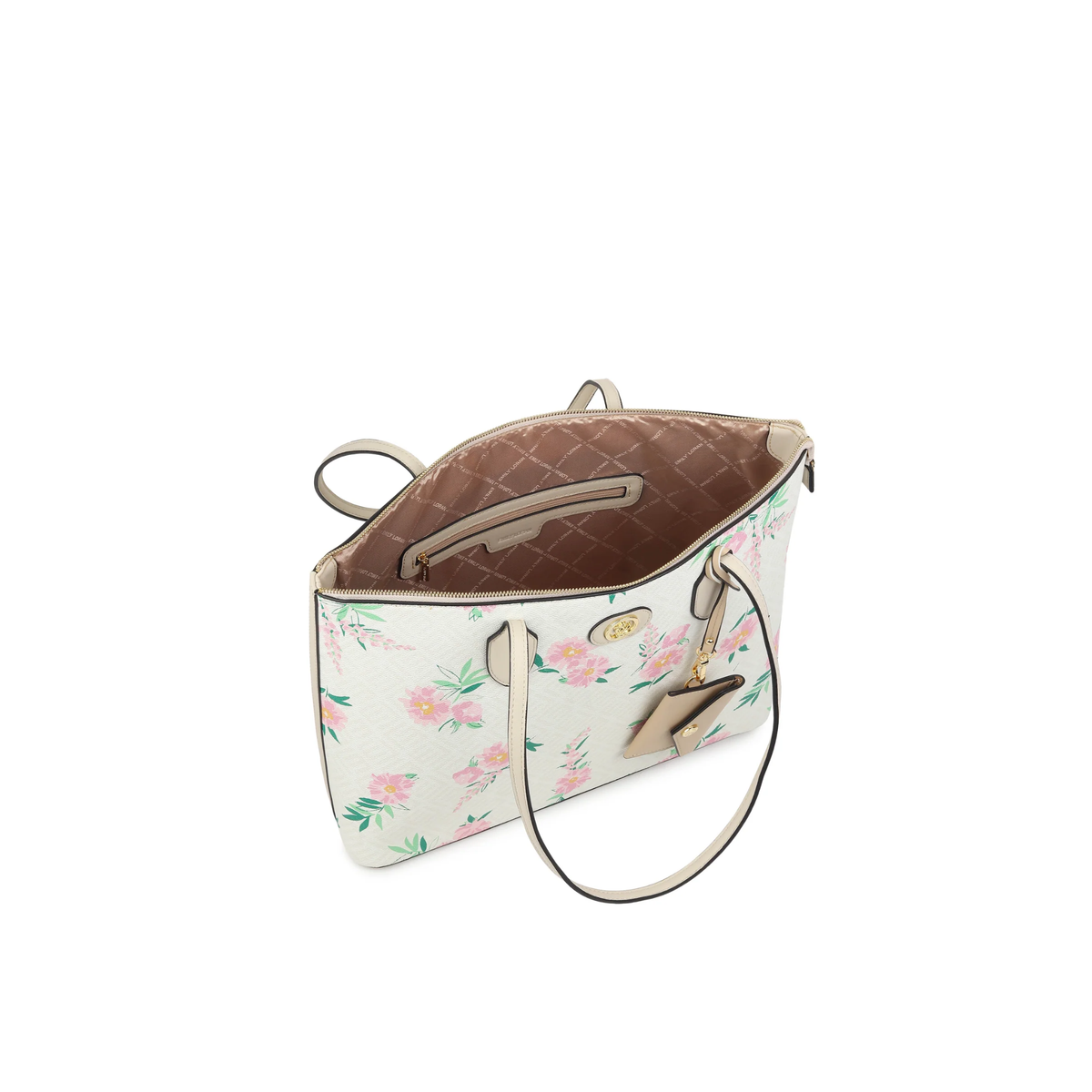 Sara White Floral Tote & Laptop Case Set