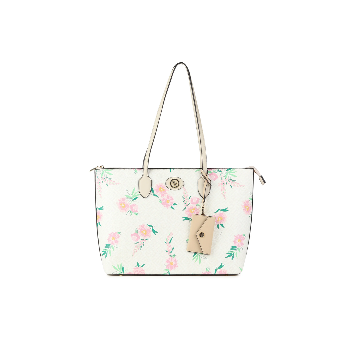 Sara White Floral Tote & Laptop Case Set