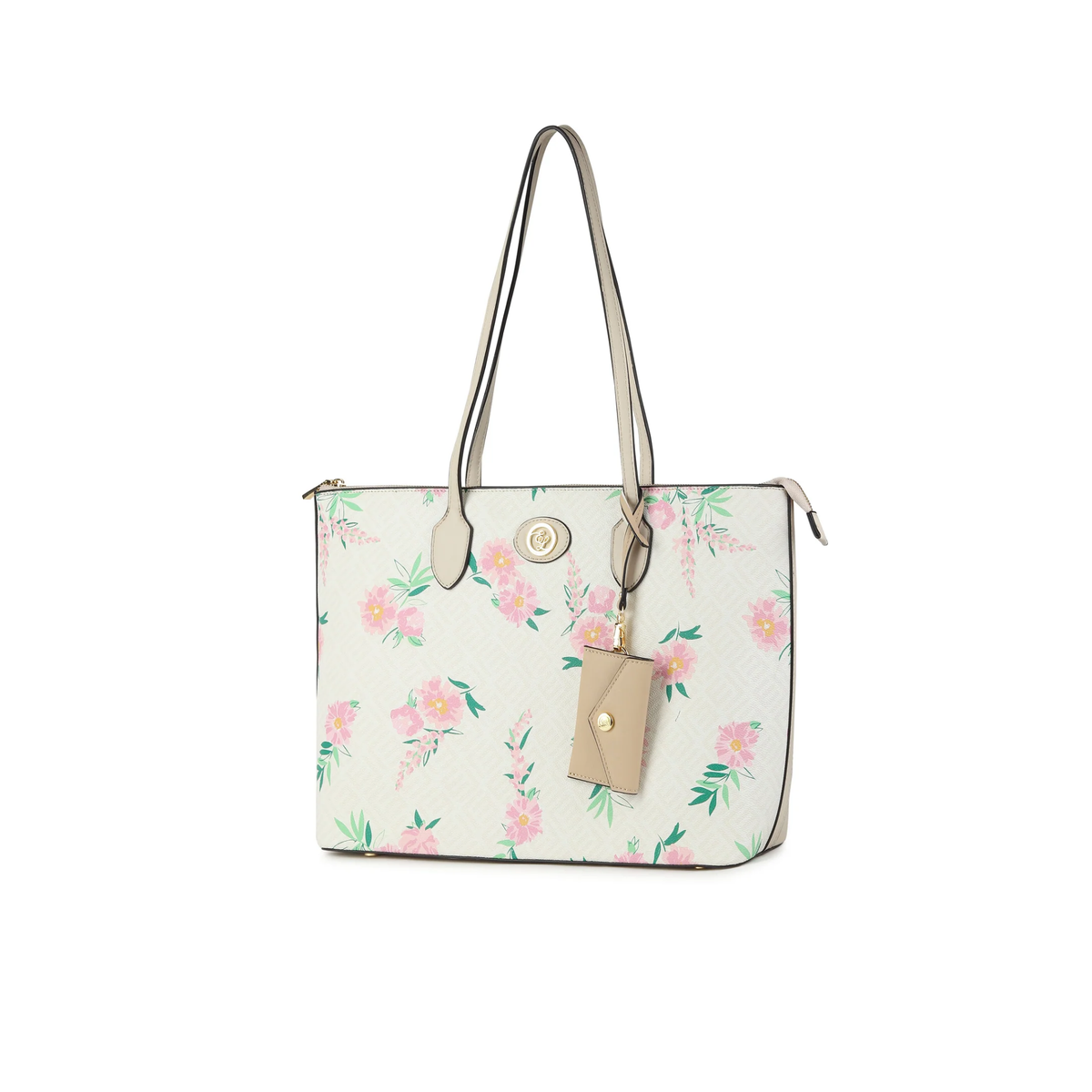 Sara White Floral Tote & Laptop Case Set