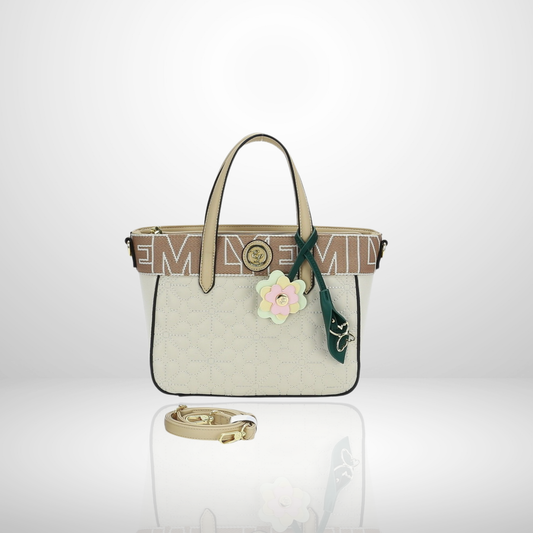 Kate Beige Embroidered Tote Bag