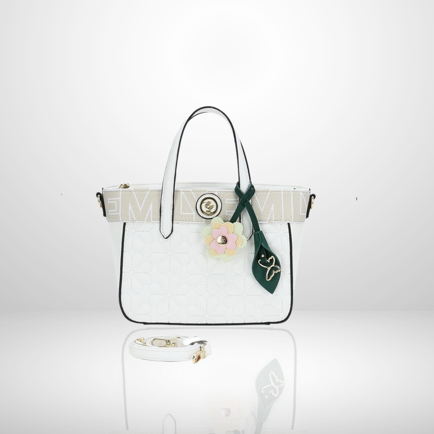 Kate Beige Embroidered Tote Bag