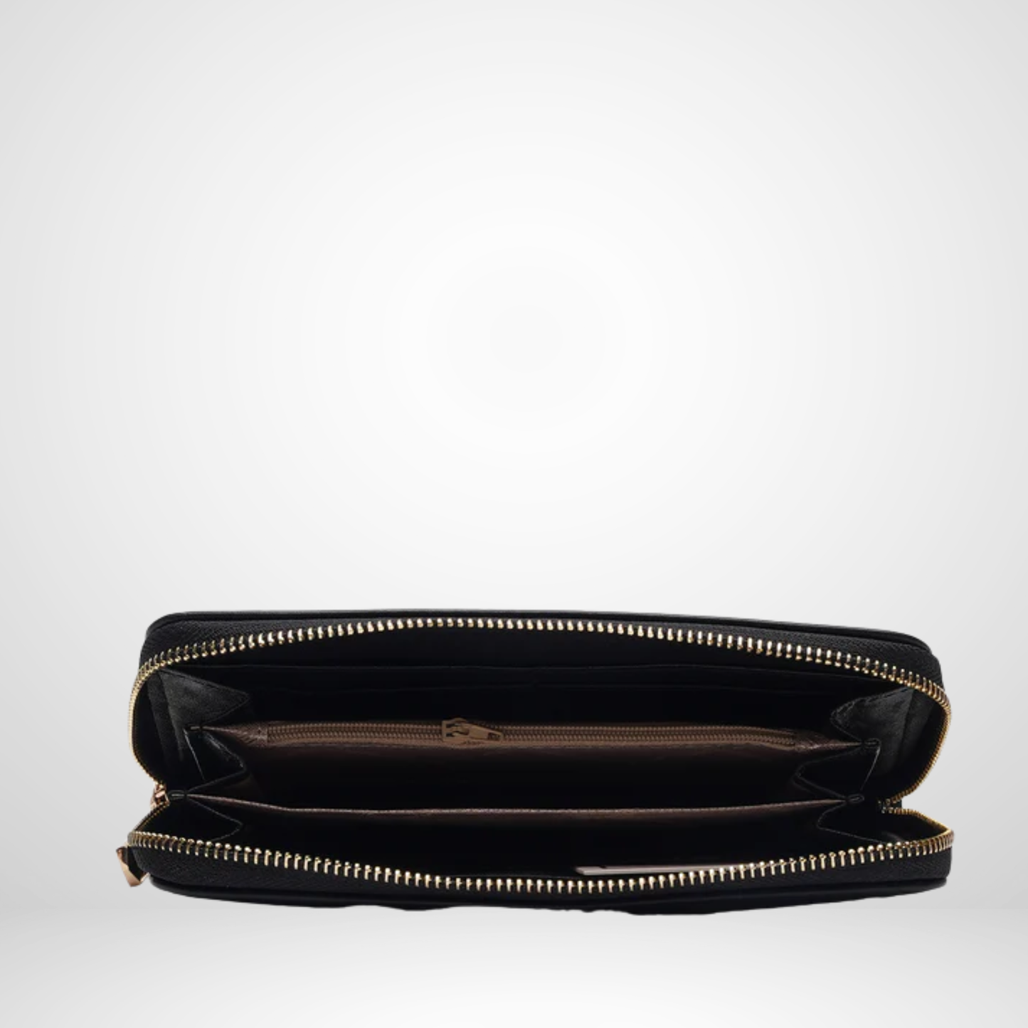 Black Floral Zip Around Wallet Purse