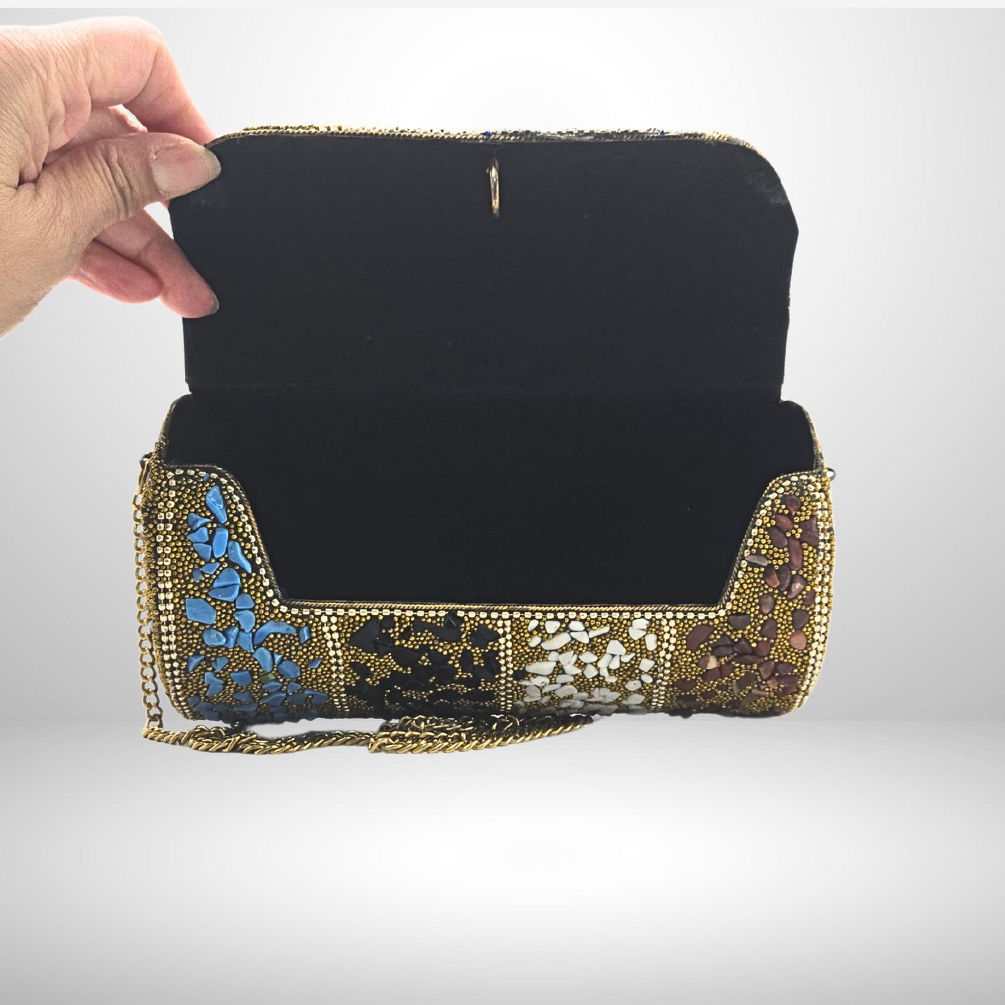 Metal Stone Work Box Bag