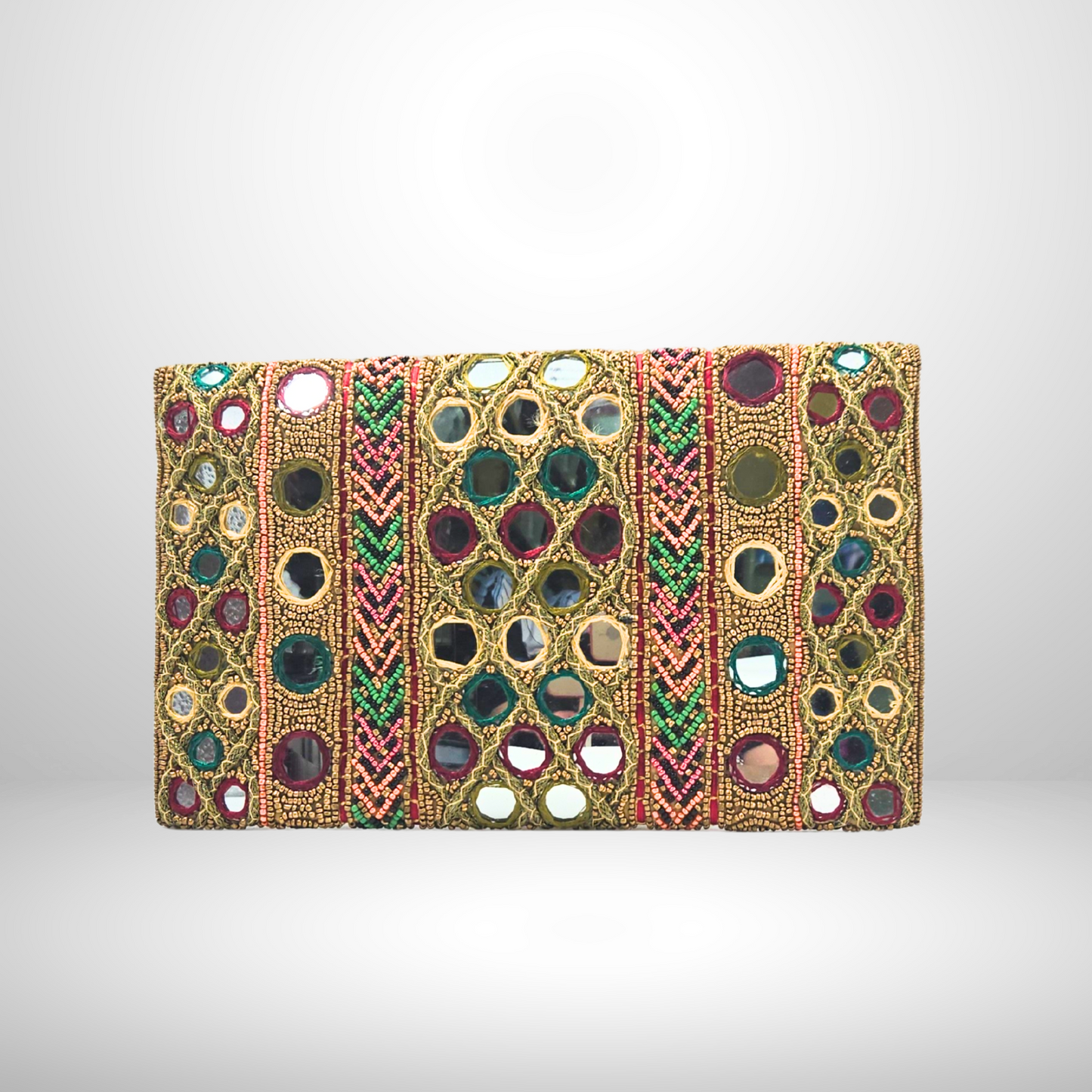 Multicolour Mirrored Embroidered Bag