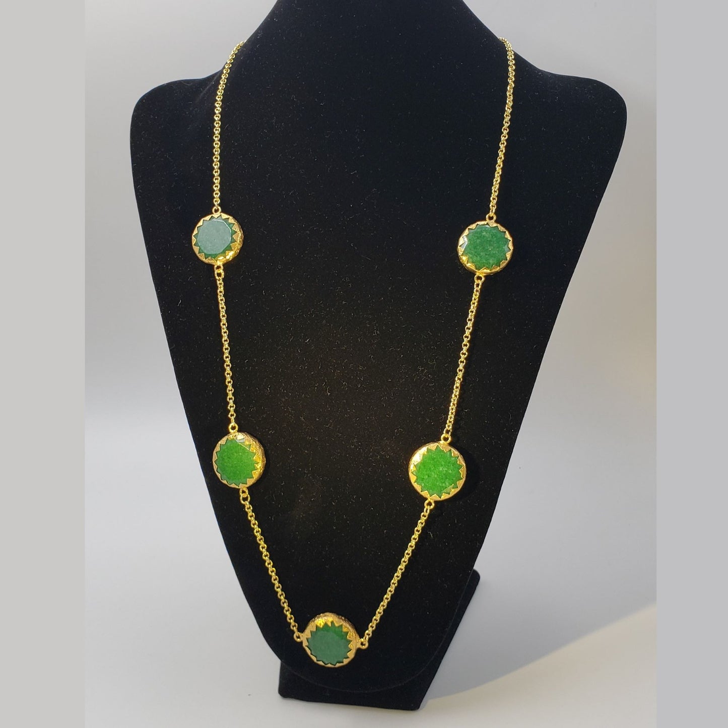 Goddess Moon Necklace in Green Aventurine