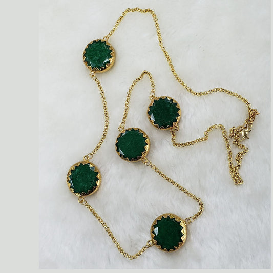 Goddess Moon Necklace in Green Aventurine