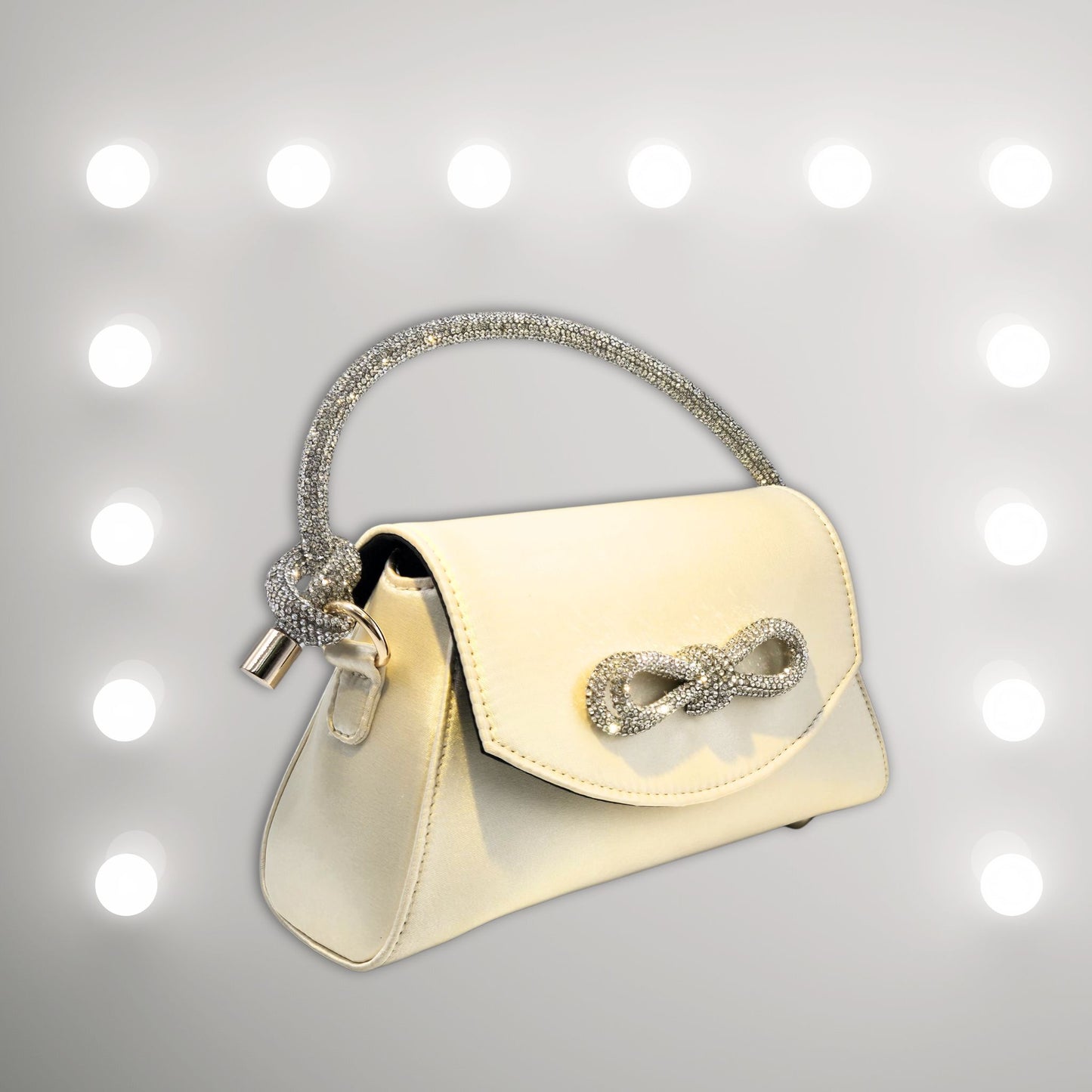 Light Gold Satin Bag with Bow