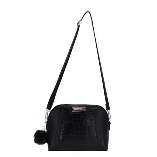 Black Crossbody with Pom Pom