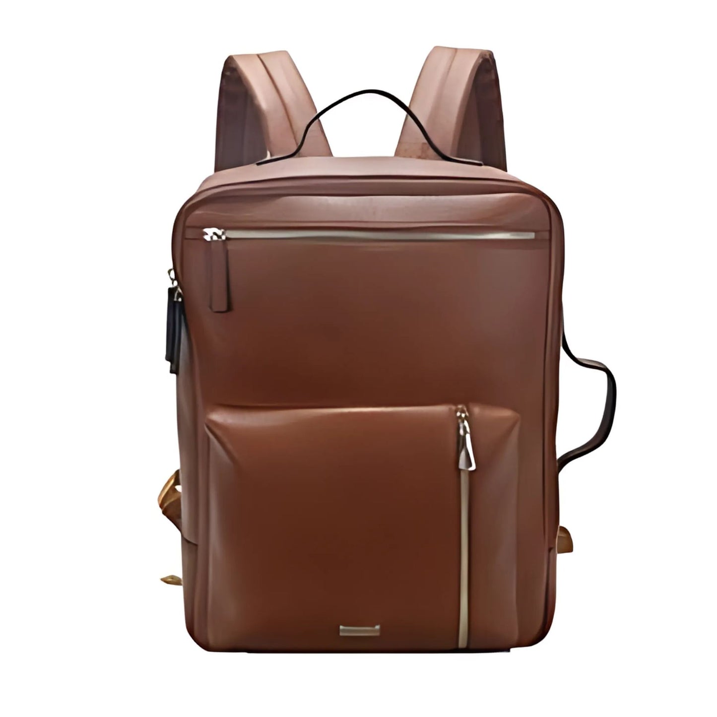 Brown Backpack with Zipped Pockets