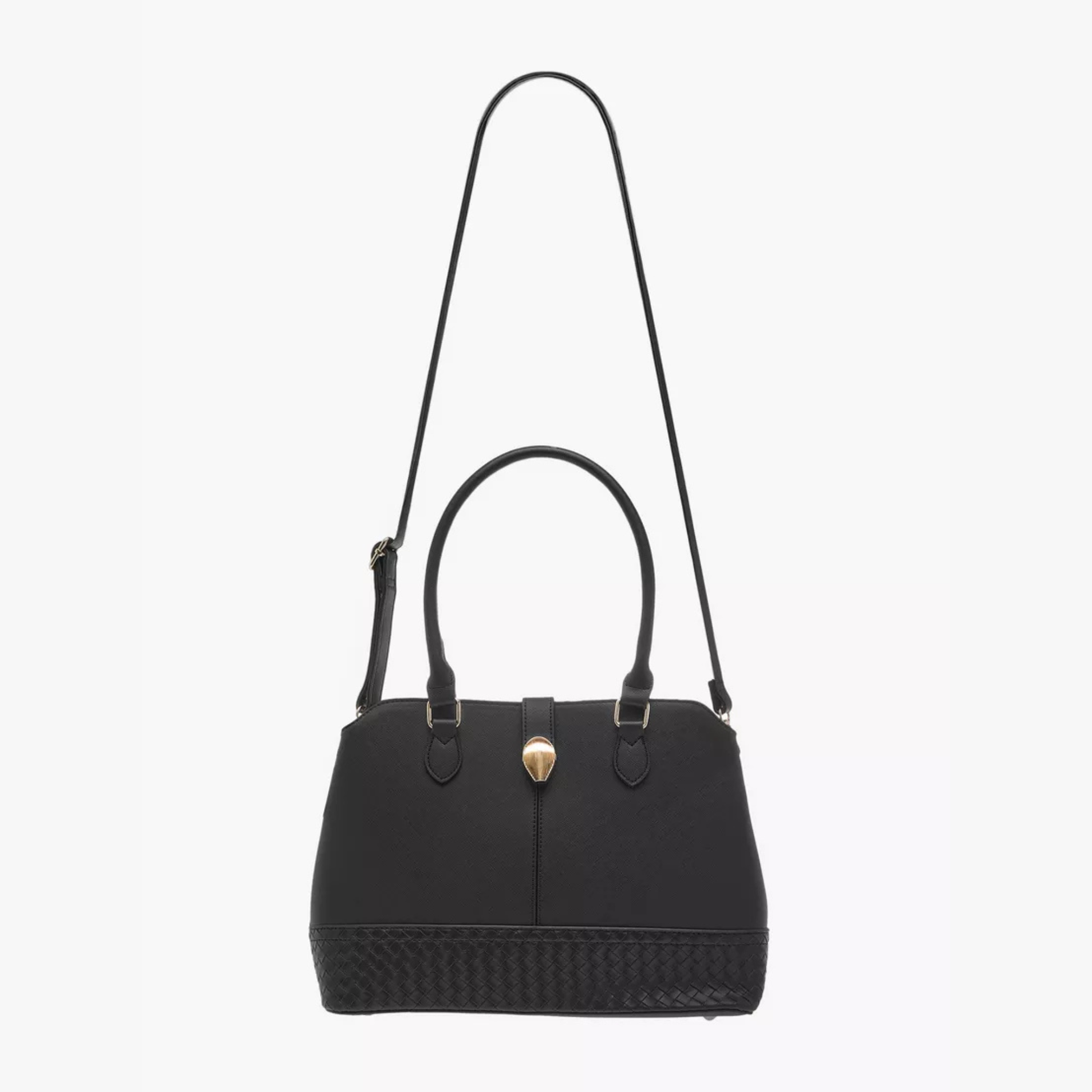 Smart Black 3-in-1 Bag Set with tote, wallet & crossbody in soft leather-look finish and gold accents. Stylish, spacious, perfect for daily HK fashion.