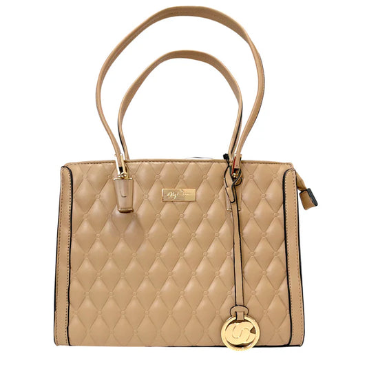 Beige Quilted Shoulder Bag
