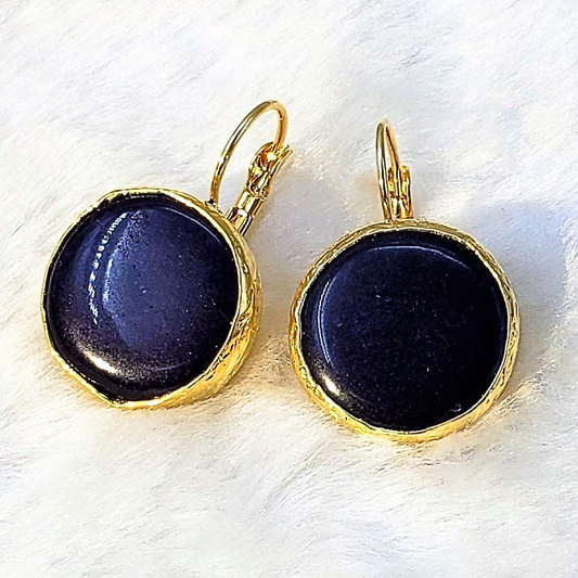 Divine Moon Earrings (Large) in Navy Lapis Lazuli