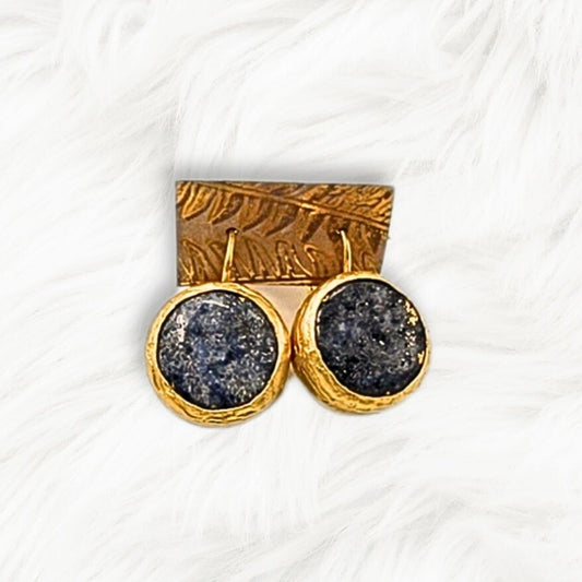 Divine Moon Earrings (Small) in Grey Agate