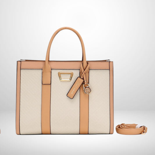 Tan Urban Monogram Satchel Tote