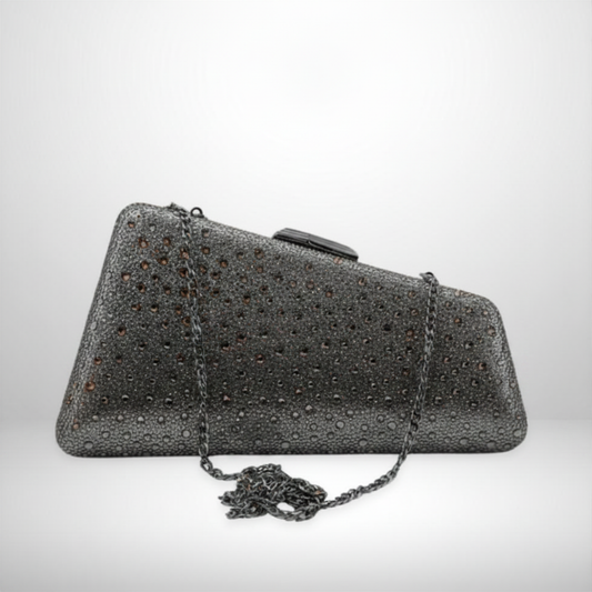 Black EMMA Crystal Clutch
