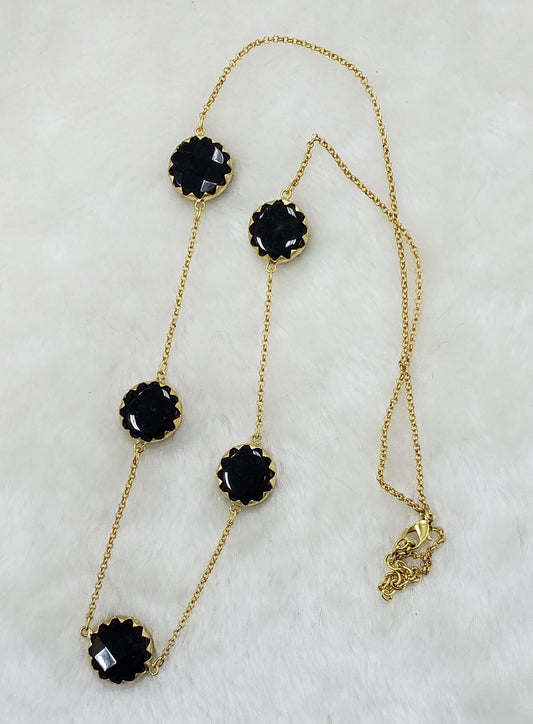 Dark Storm Starburst Necklace in Black
